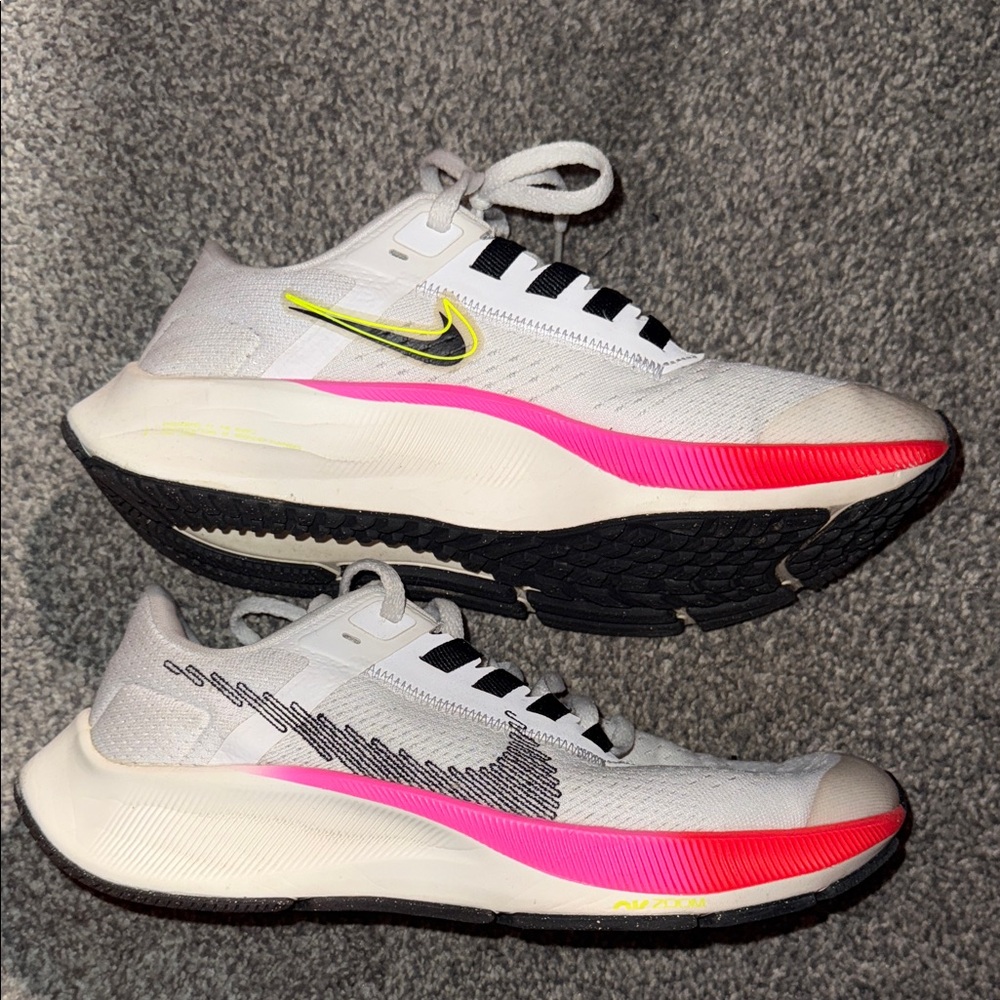 Nike Women's Athletic Shoes - White, Pink, and Yellow